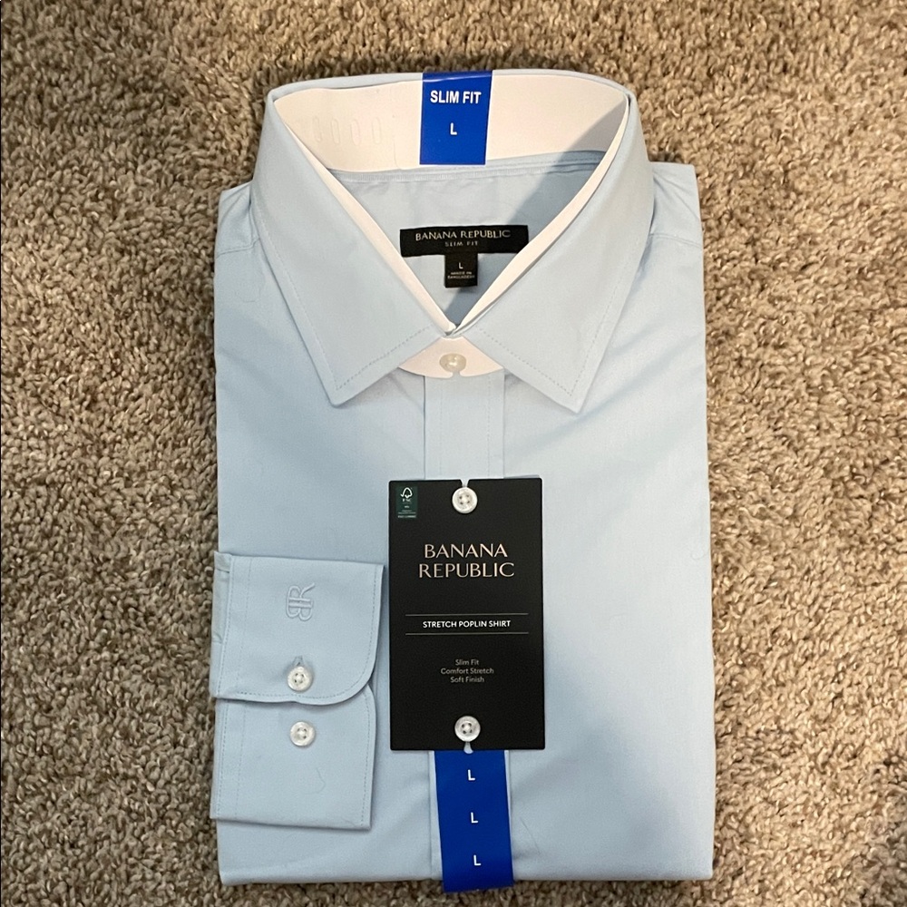 Banana Republic Men's Light Blue Dress Shirt